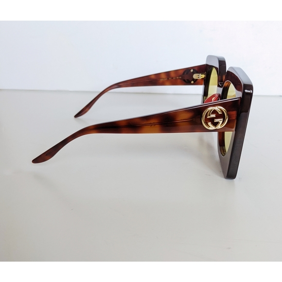 GUCCI GG0784S Oversized Retro Square Sunglasses Yellow Lens - Picture 8 of 16